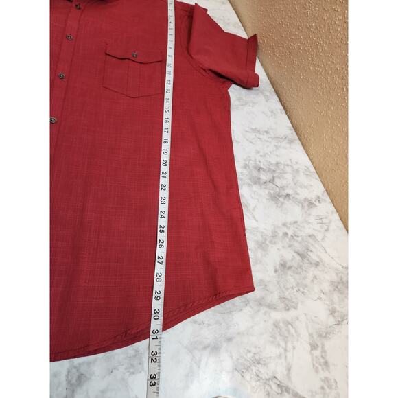 Alfani Men's Casual Button-Front Short Sleeve Shirt Collared Red Size XXL NWT - Picture 6 of 6